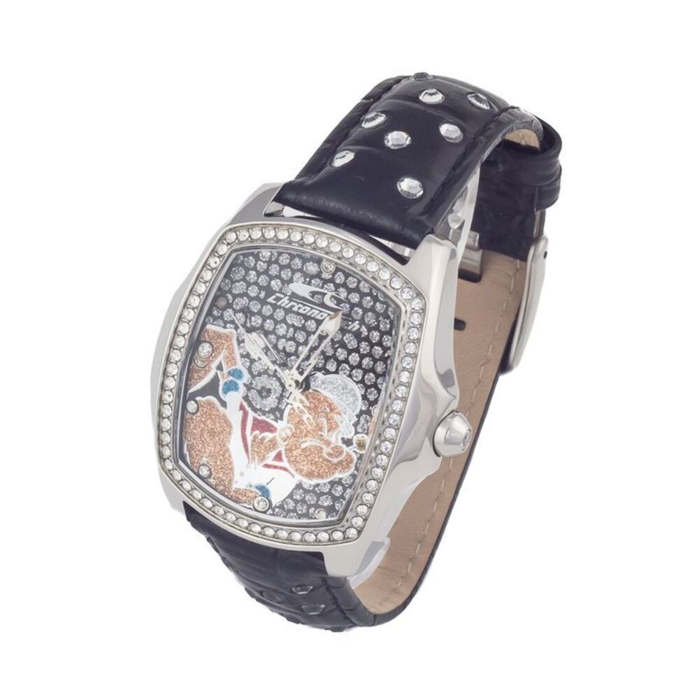 Chronotech Popeye Diamond Watch Women Black Watches